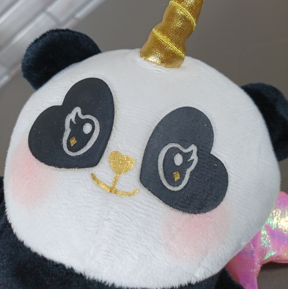 •8" Justice Pandacorn Plush Panda Bear Unicorn Stuffed Animal Toy Pink Wings - Picture 7 of 15